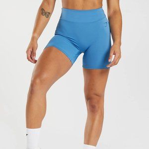 GYMSHARK WOMEN'S GS POWER ORIGINAL TIGHT SHORTS IN Coastal Blue Size M - NWT $46